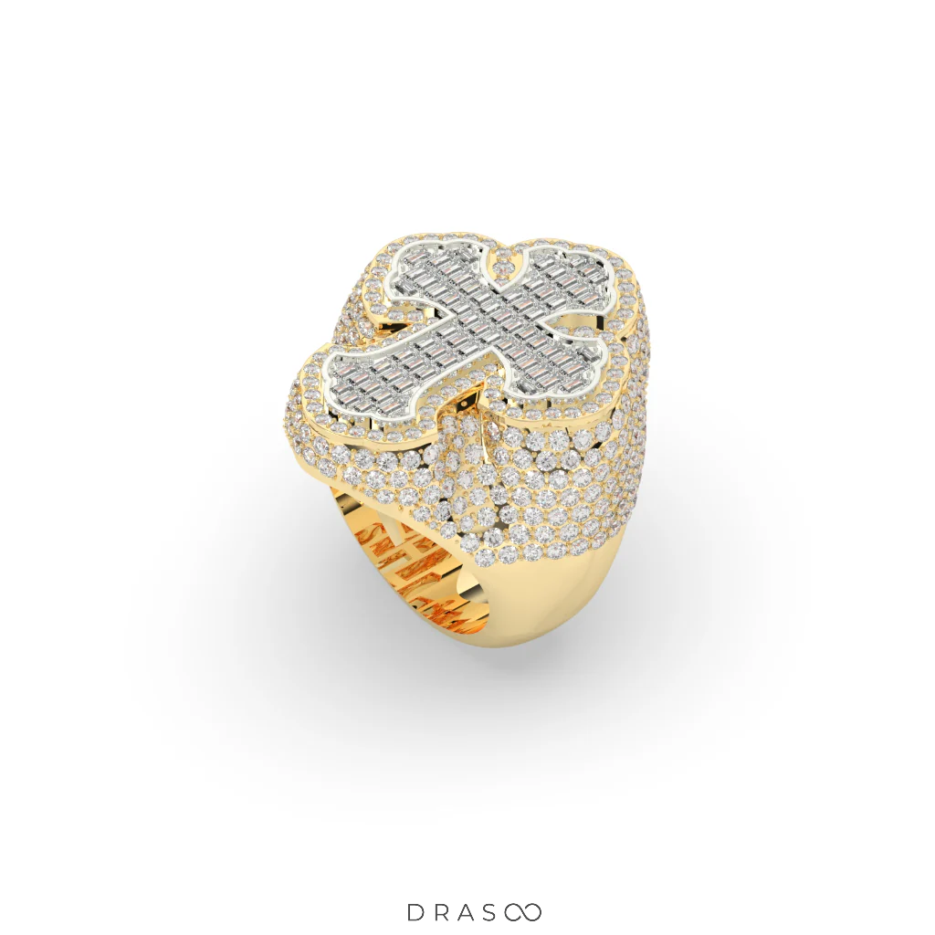 BAGUETTE CROSS FAITH POWER RING