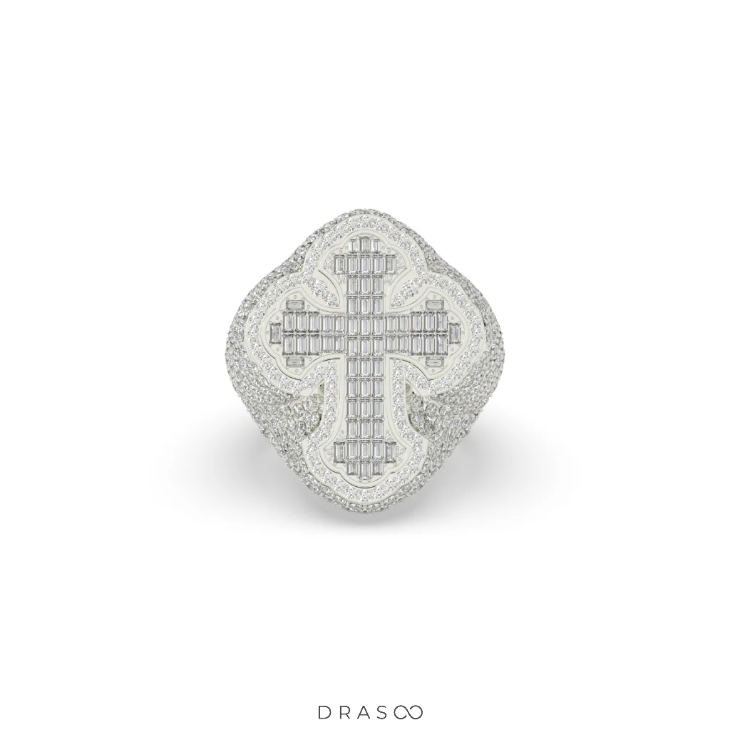 BAGUETTE CROSS FAITH POWER RING