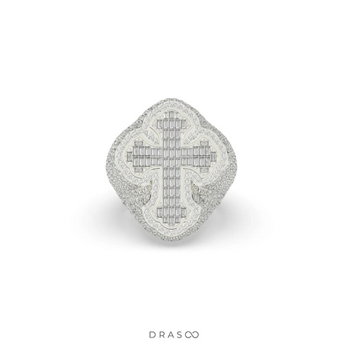 BAGUETTE CROSS FAITH POWER RING