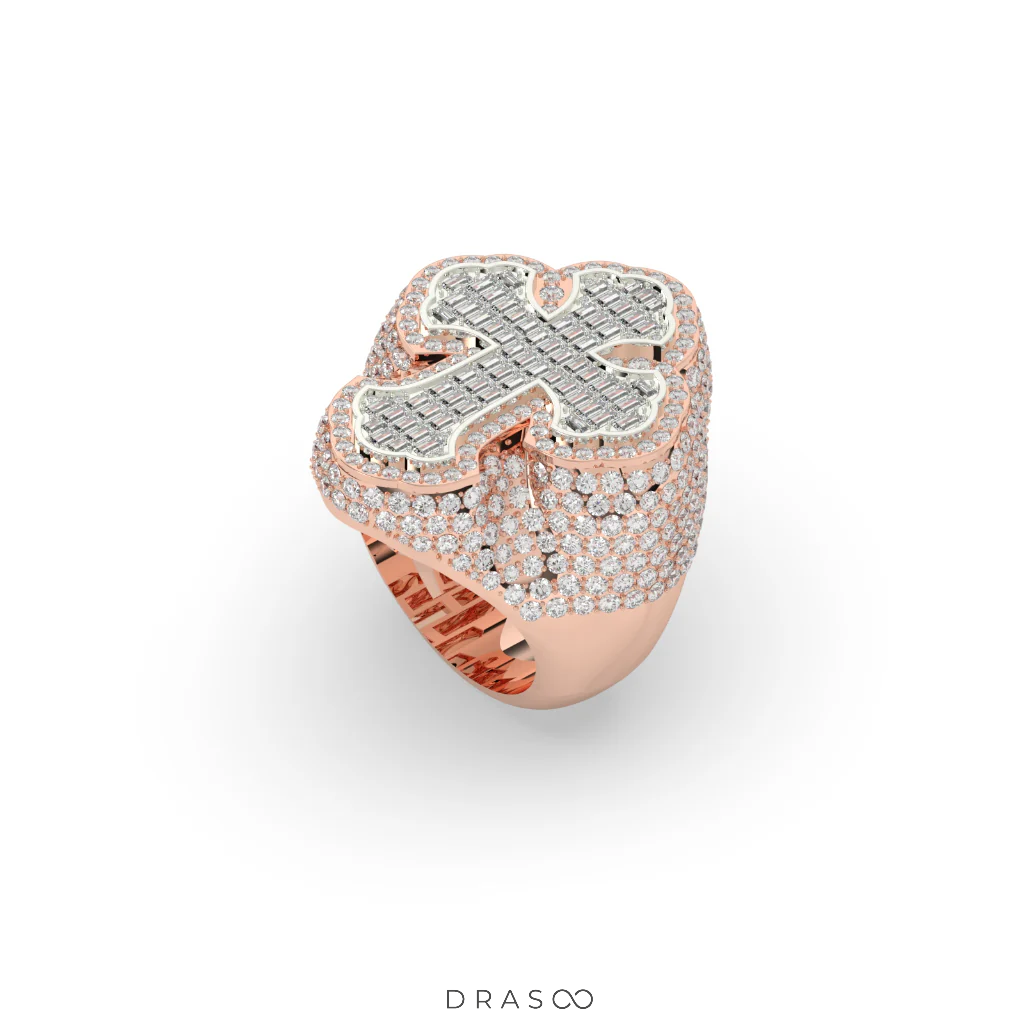 BAGUETTE CROSS FAITH POWER RING