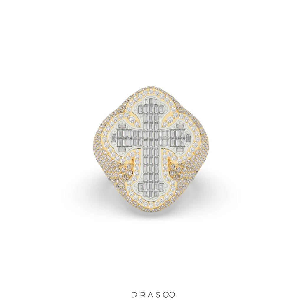 BAGUETTE CROSS FAITH POWER RING
