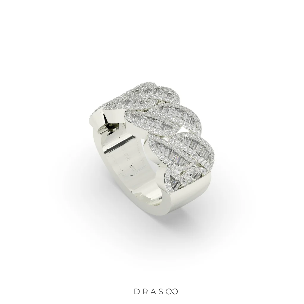 BRAIDED BAGUETTE DIAMOND BAND