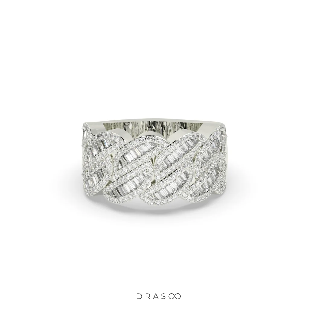 BRAIDED BAGUETTE DIAMOND BAND