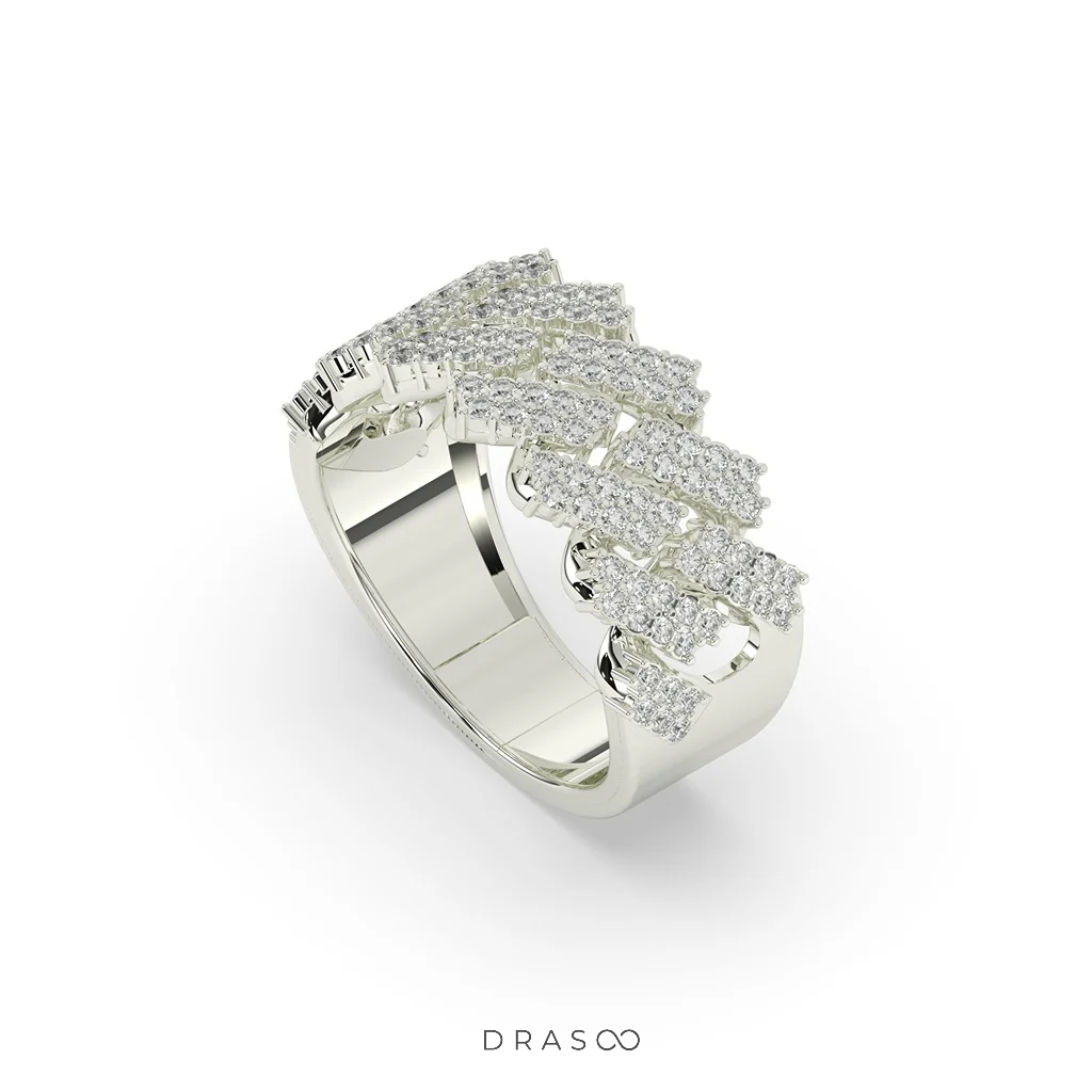 CROSS LINKED DIAMOND GOLD RING