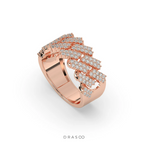 CROSS LINKED DIAMOND GOLD RING