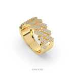CROSS LINKED DIAMOND GOLD RING