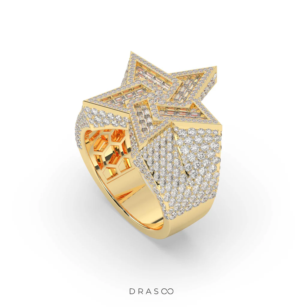 GOLDEN STAR CELEBRITY POWER RING