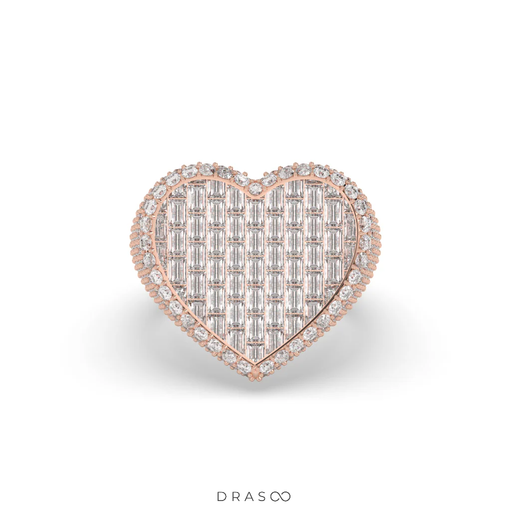 HEART SHAPE BAGUETTE DIAMOND RING