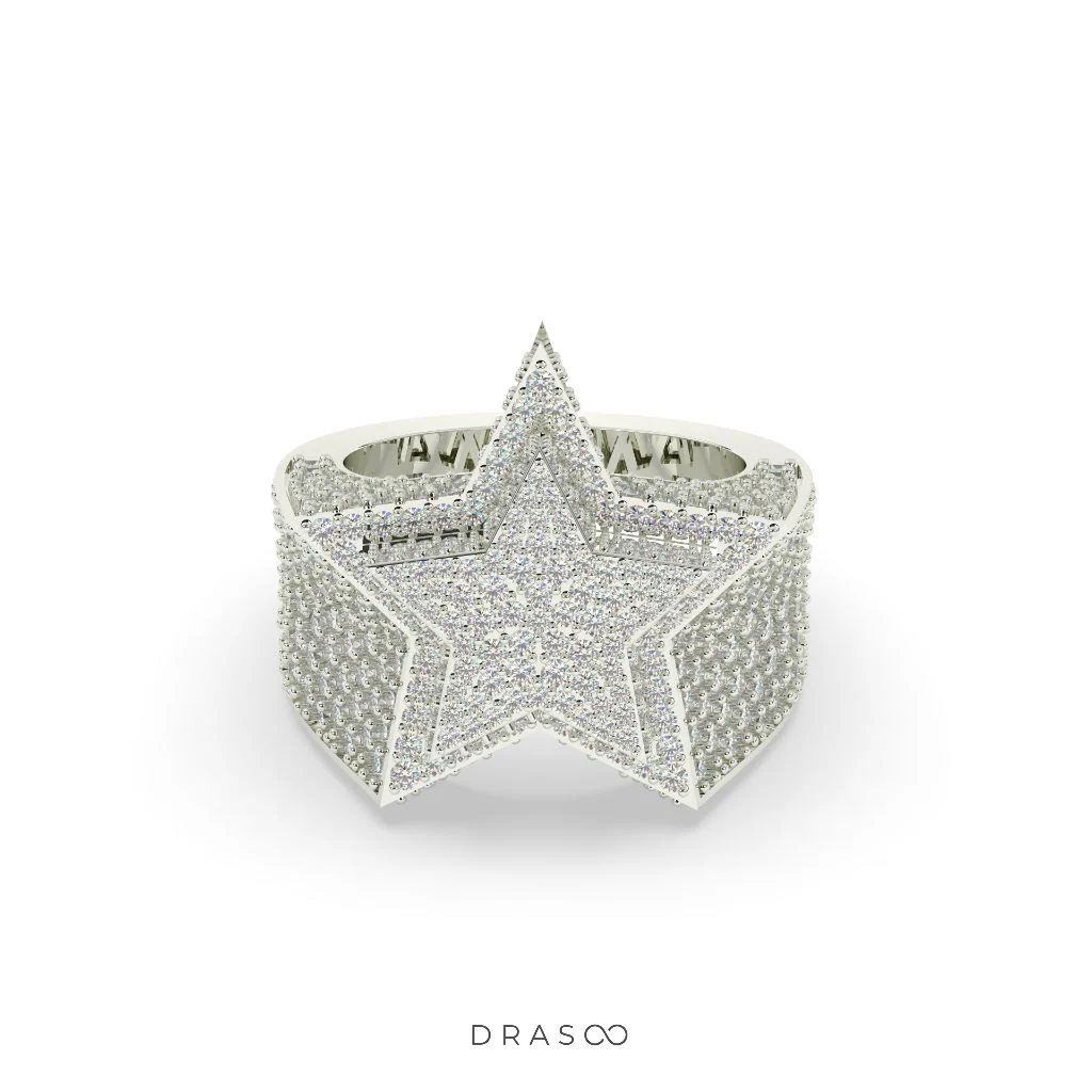 SHINING STAR PAVÉ STATEMENT RING