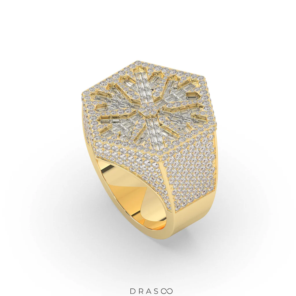 SNOWFLAKE SHINE HEXAGON DIAMOND RING