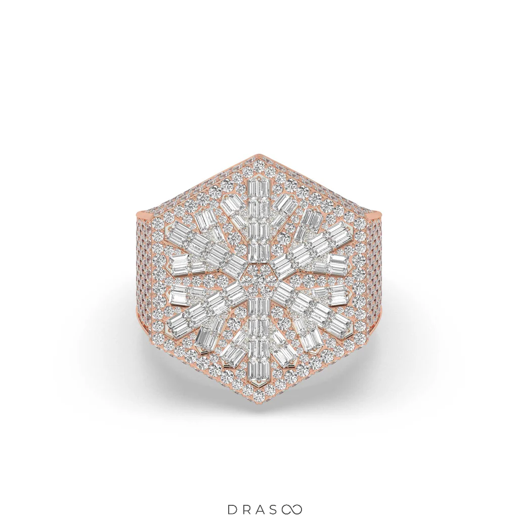 SNOWFLAKE SHINE HEXAGON DIAMOND RING