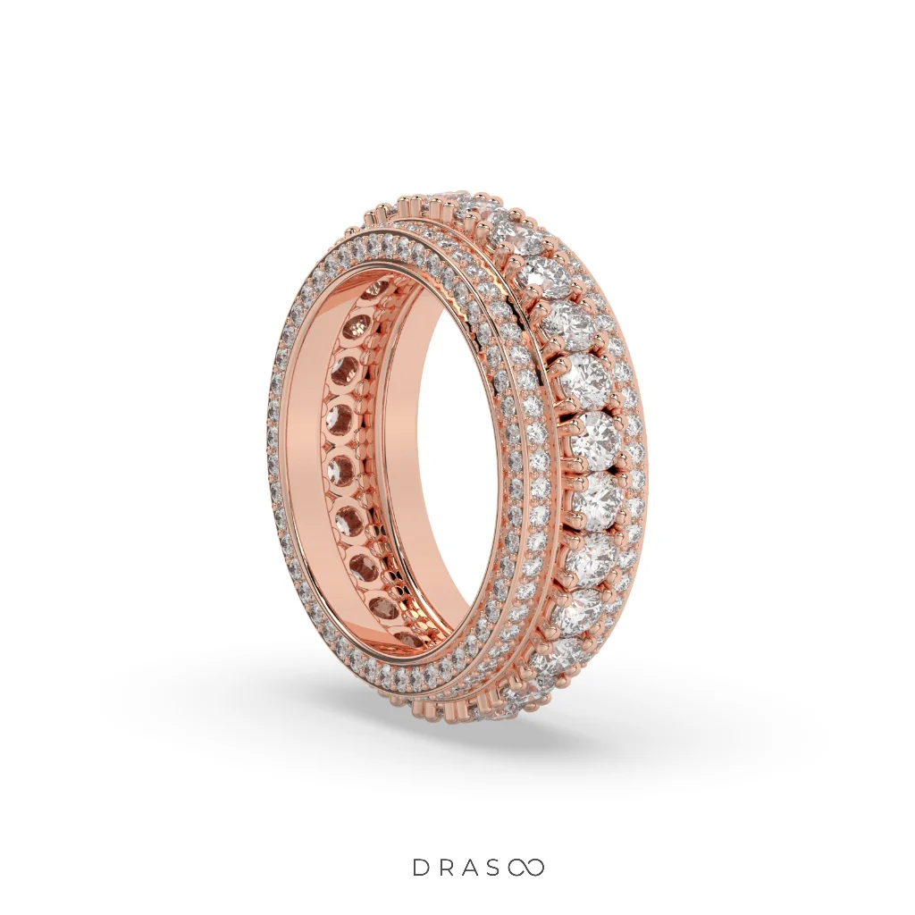 SPARKLING FULL DIAMOND WEDDING BAND