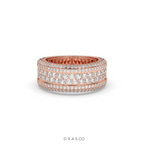WIDE GOLD MULTI-DIAMOND RING