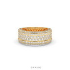 WIDE GOLD MULTI-DIAMOND RING