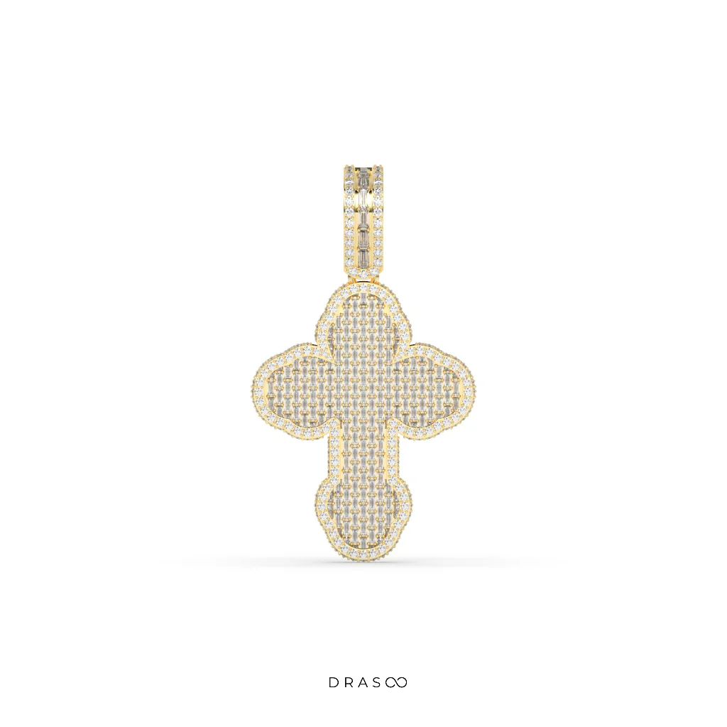 DIAMOND PAVÉ ROUNDED CROSS PENDANT