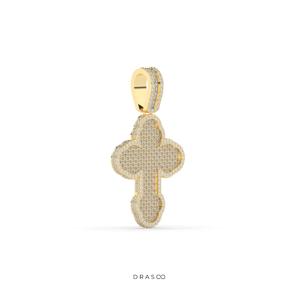 DIAMOND PAVÉ ROUNDED CROSS PENDANT