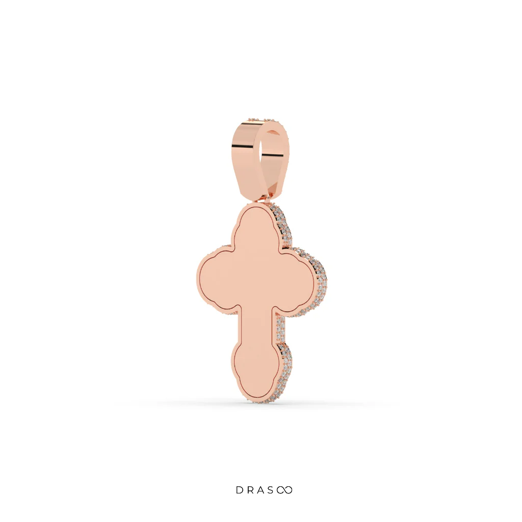 DIAMOND PAVÉ ROUNDED CROSS PENDANT