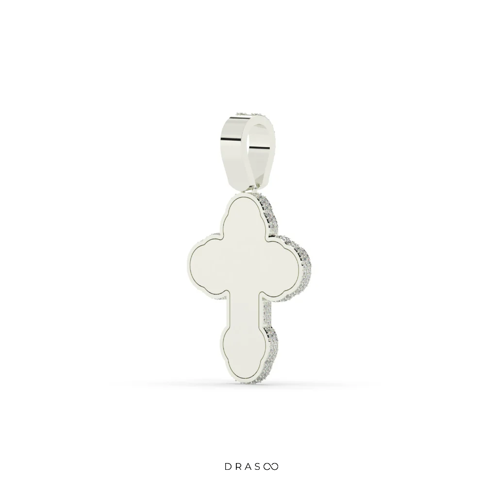 DIAMOND PAVÉ ROUNDED CROSS PENDANT