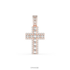 BAGUETTE AND ROUND ICED OUT PENDANT