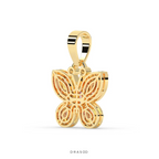 PINK BUTTERFLY DIAMOND GOLD PENDANT
