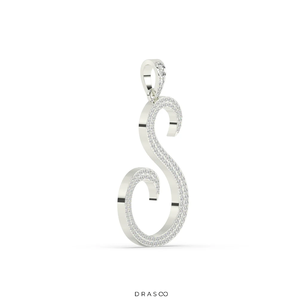 ICED OUT INITIAL DIAMOND PENDANT