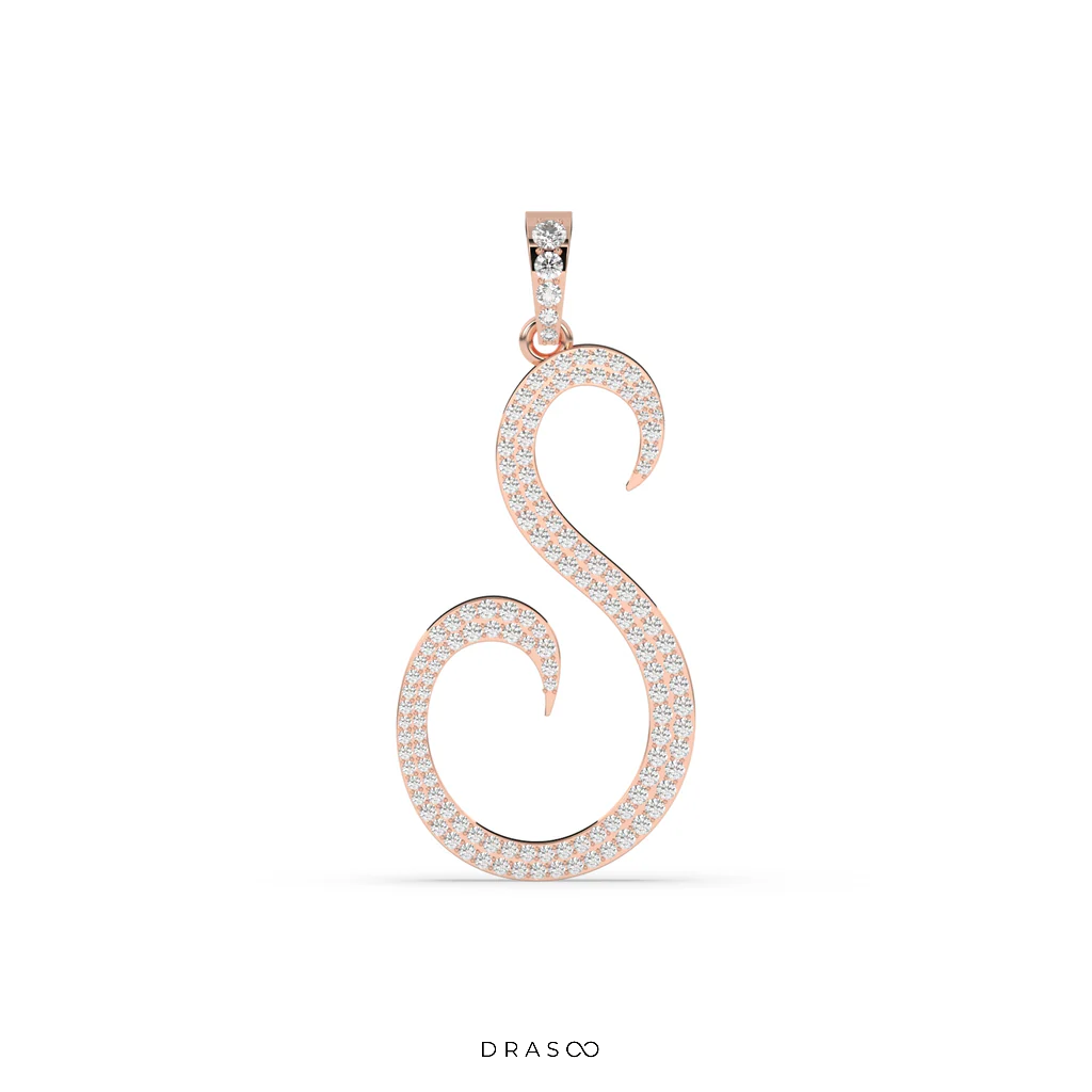 ICED OUT INITIAL DIAMOND PENDANT