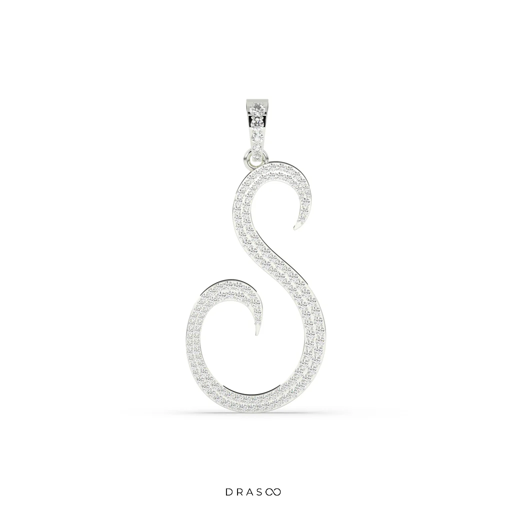 ICED OUT INITIAL DIAMOND PENDANT