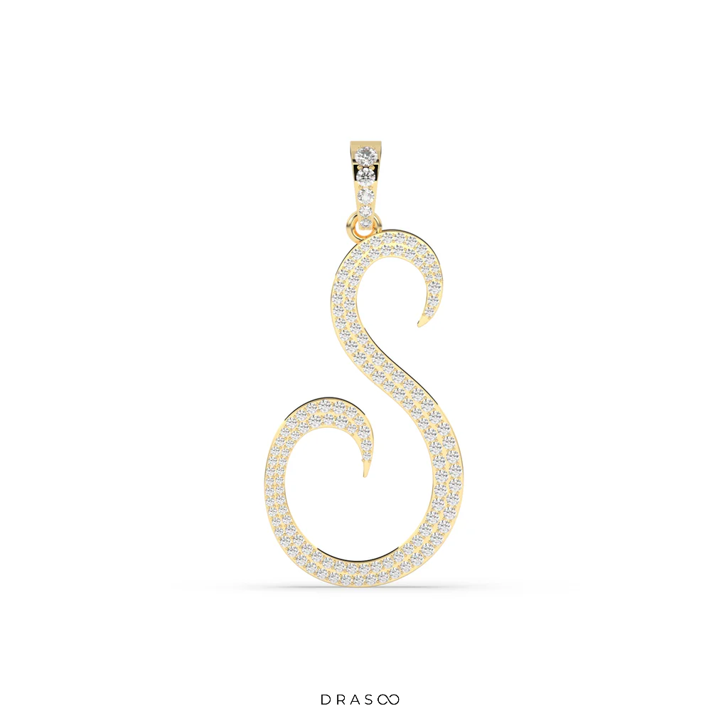 ICED OUT INITIAL DIAMOND PENDANT