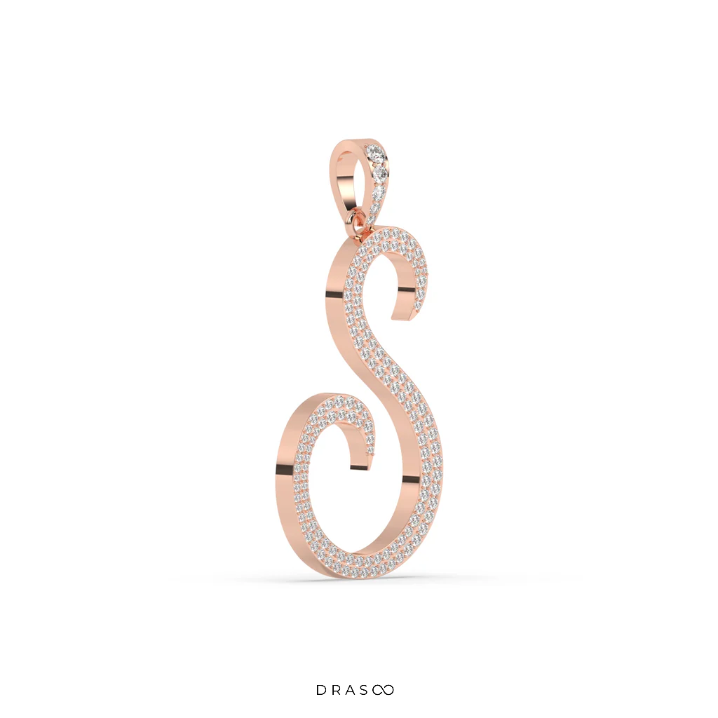 ICED OUT INITIAL DIAMOND PENDANT