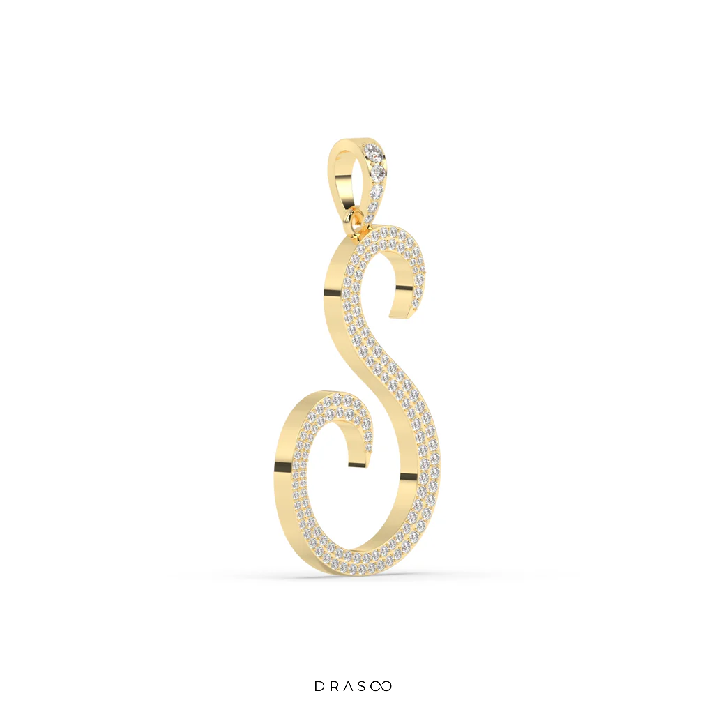 ICED OUT INITIAL DIAMOND PENDANT