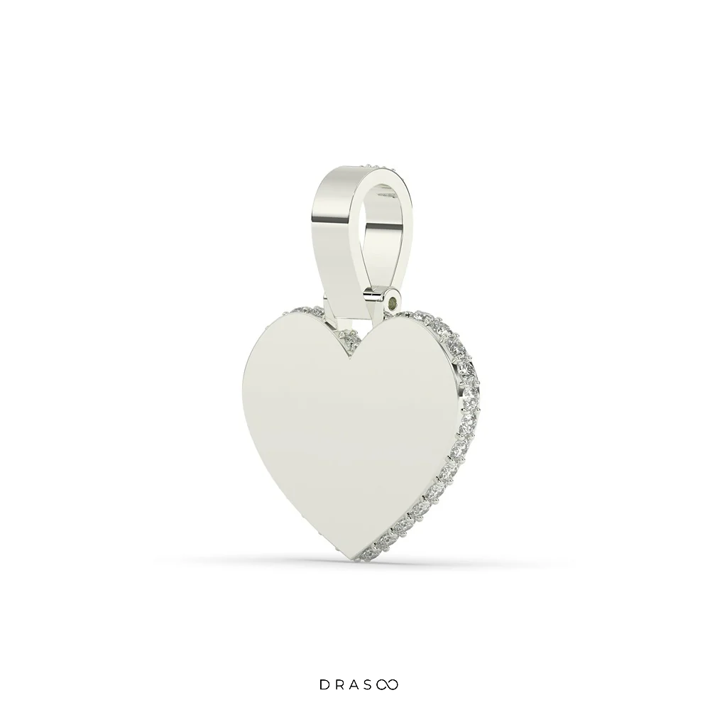 BAGUETTE HEART DIAMOND GOLD PENDANT