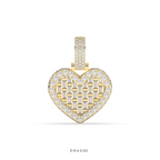 BAGUETTE HEART DIAMOND GOLD PENDANT