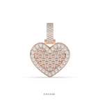 BAGUETTE HEART DIAMOND GOLD PENDANT