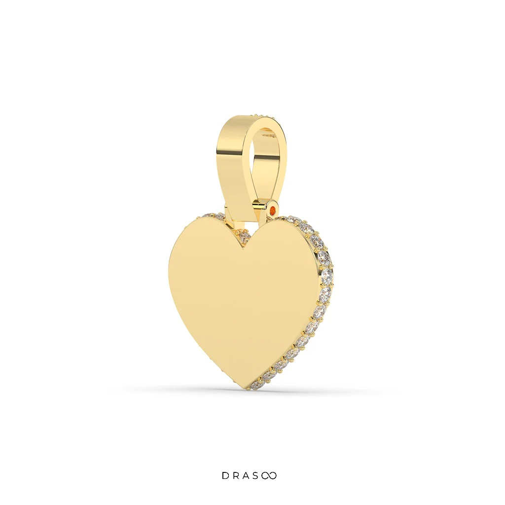 BAGUETTE HEART DIAMOND GOLD PENDANT