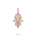 DIAMOND HAMSA PROTECTION HAND PENDANT
