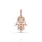 DIAMOND HAMSA PROTECTION HAND PENDANT