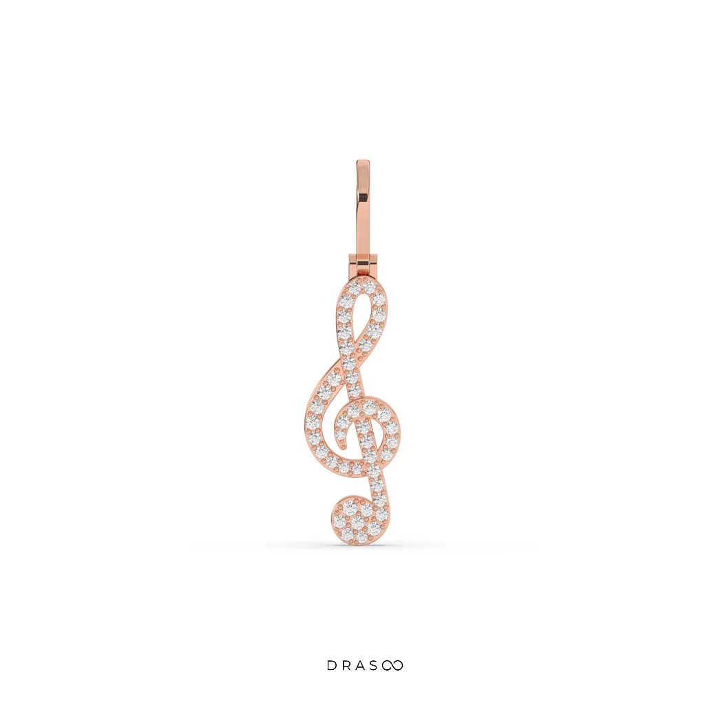 DIAMOND TREBLE CLEF MUSIC PENDANT