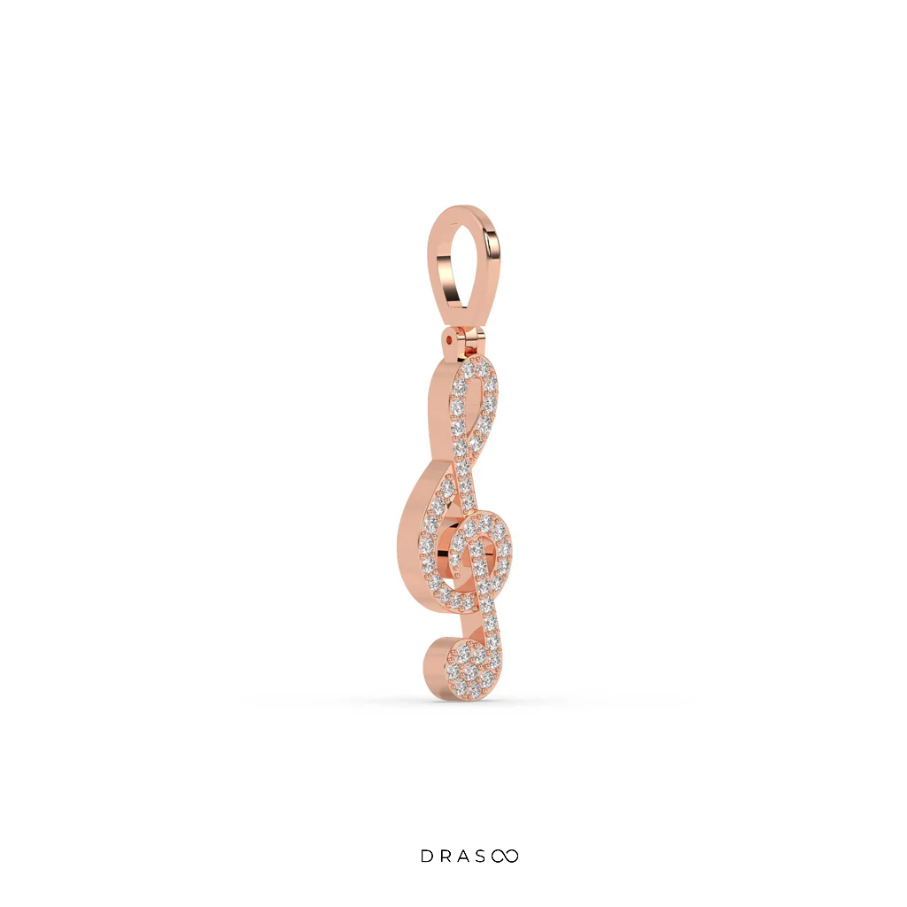 DIAMOND TREBLE CLEF MUSIC PENDANT