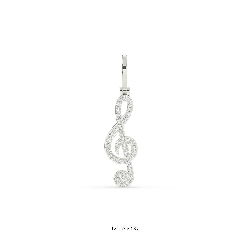 DIAMOND TREBLE CLEF MUSIC PENDANT