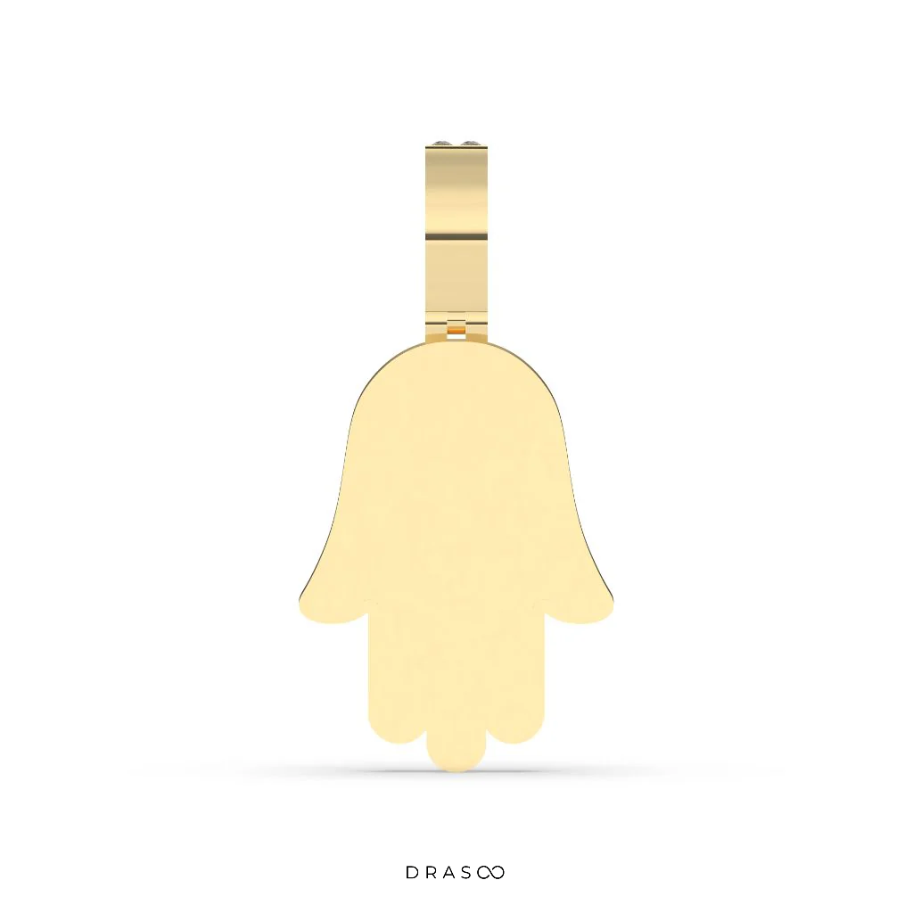 MARQUISE AND ROUND DIAMOND HAMSA ICED OUT HIP HOP PENDANT