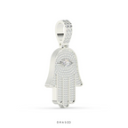 MARQUISE AND ROUND DIAMOND HAMSA ICED OUT HIP HOP PENDANT
