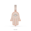MARQUISE AND ROUND DIAMOND HAMSA ICED OUT HIP HOP PENDANT