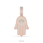 MARQUISE AND ROUND DIAMOND HAMSA ICED OUT HIP HOP PENDANT