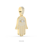 MARQUISE AND ROUND DIAMOND HAMSA ICED OUT HIP HOP PENDANT