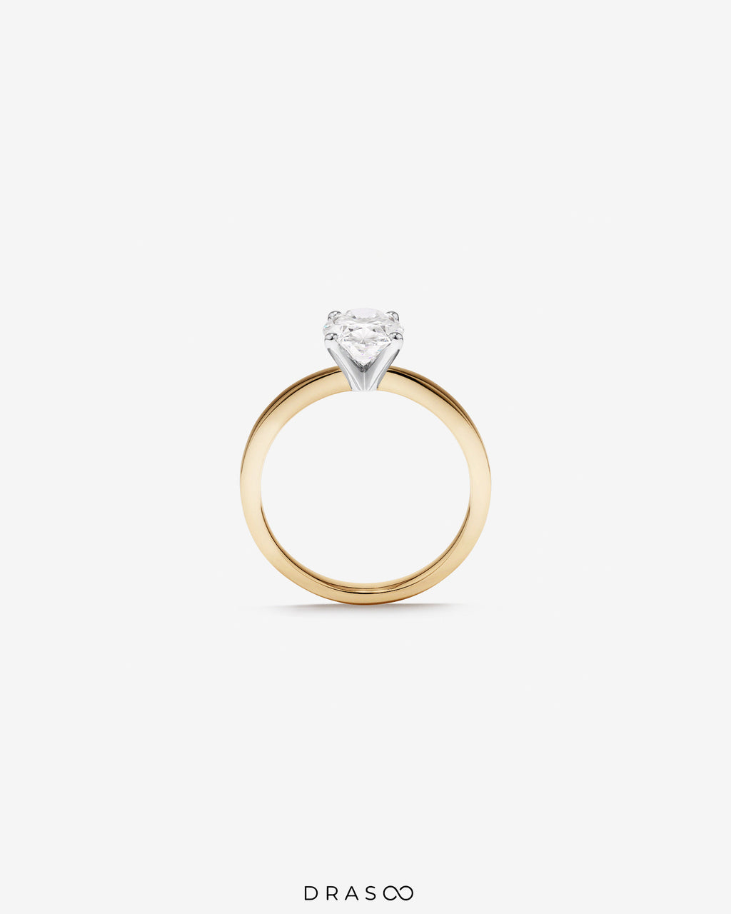 1.50 Carat TW Oval Cut Lab-Grown Diamond Solitaire Engagement Ring in 14K Yellow &amp; White Gold