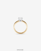 1.50 Carat TW Oval Cut Lab-Grown Diamond Solitaire Engagement Ring in 14K Yellow &amp; White Gold