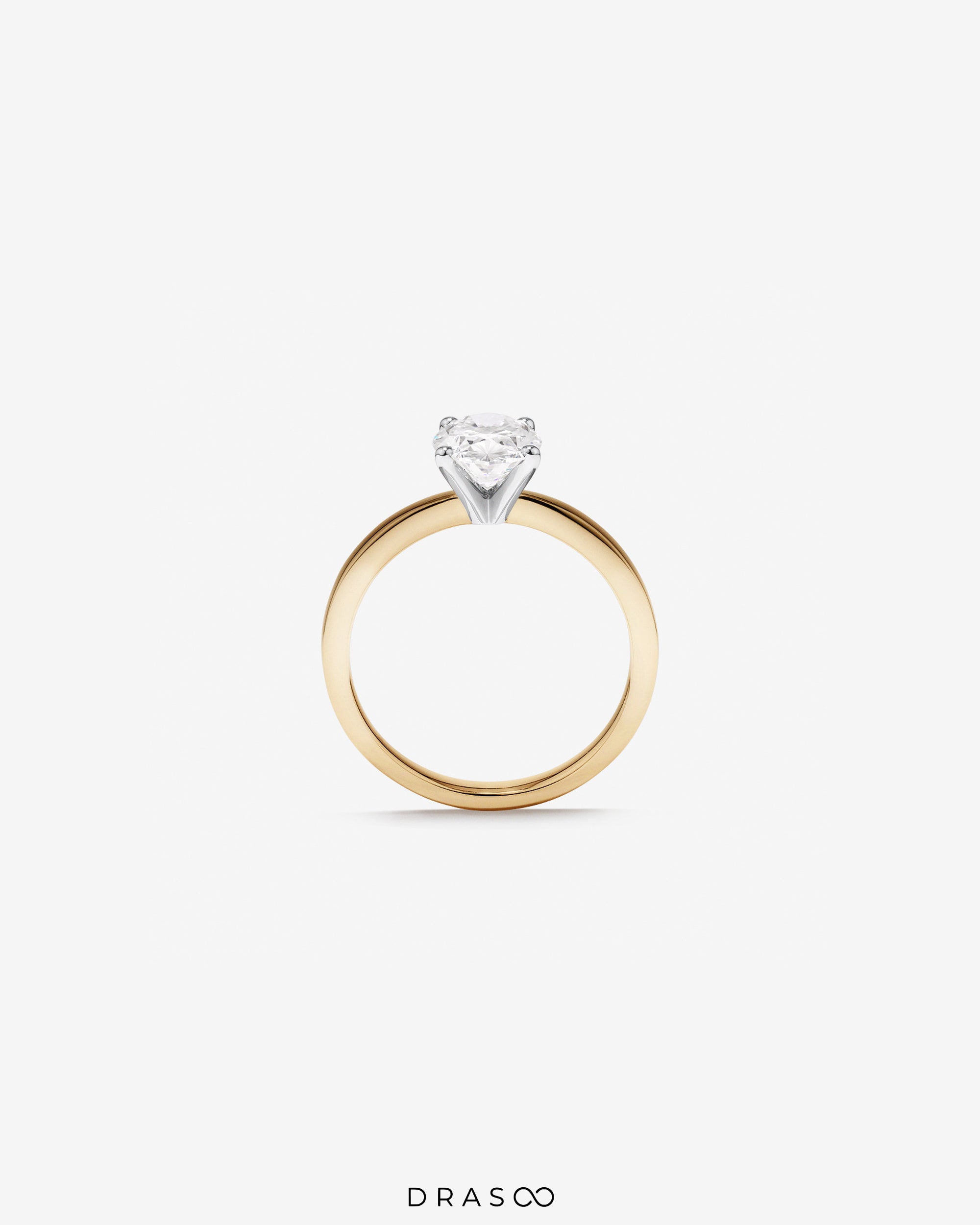 1.50 Carat TW Oval Cut Lab-Grown Diamond Solitaire Engagement Ring in 14K Yellow &amp; White Gold
