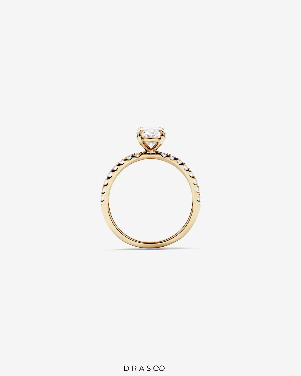 1.81 Carat TW Oval Lab-Grown Diamond Side Accent Engagement Ring in 14K Yellow Gold