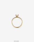 1.81 Carat TW Oval Lab-Grown Diamond Side Accent Engagement Ring in 14K Yellow Gold