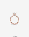 1.95 Carat TW Oval Cut Lab-Grown Diamond Side Accent Engagement Ring in 14K Rose Gold